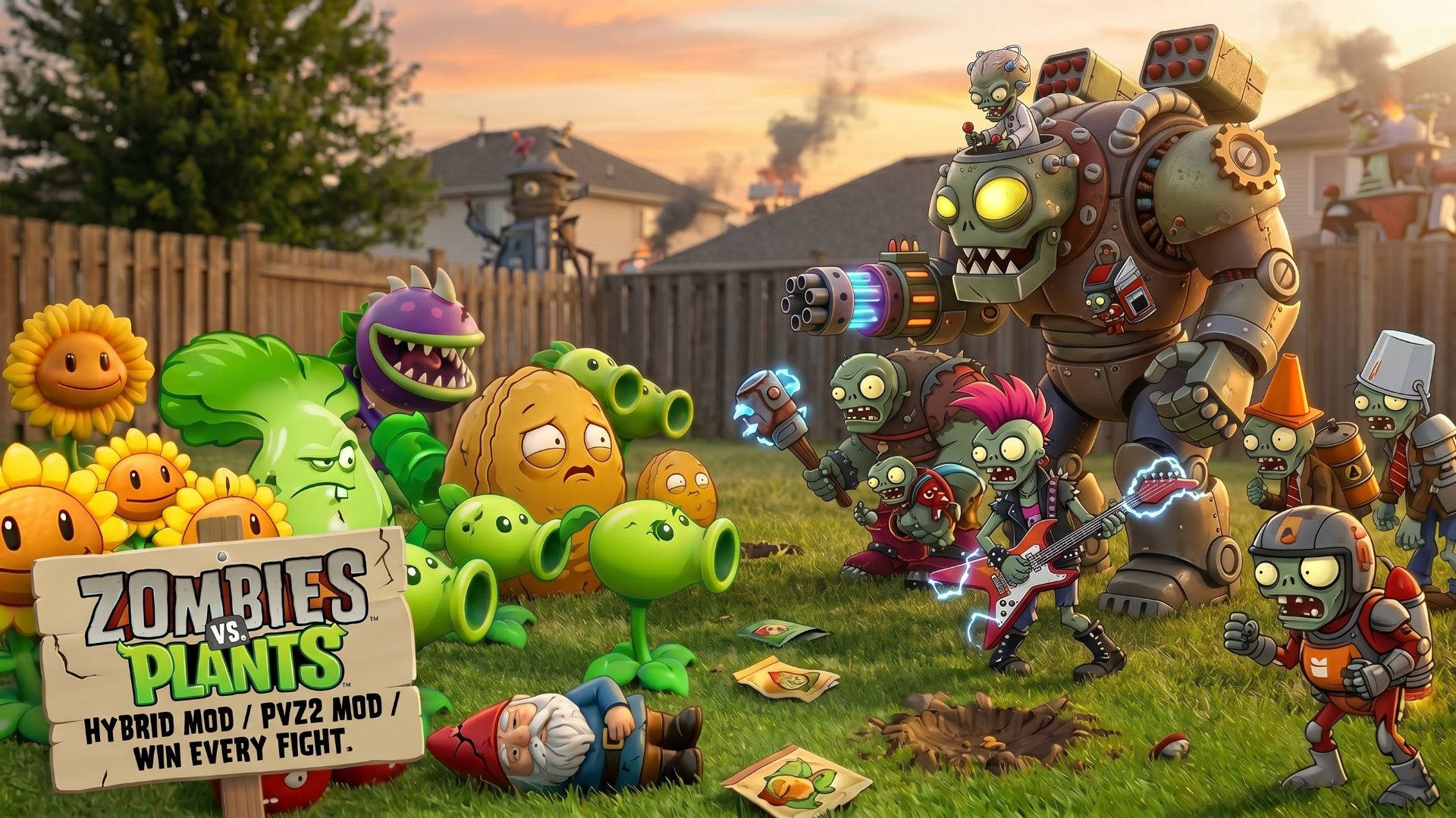 Зомби Dave Rush спасает мир от зомби PvZ PVZ Недетская битва