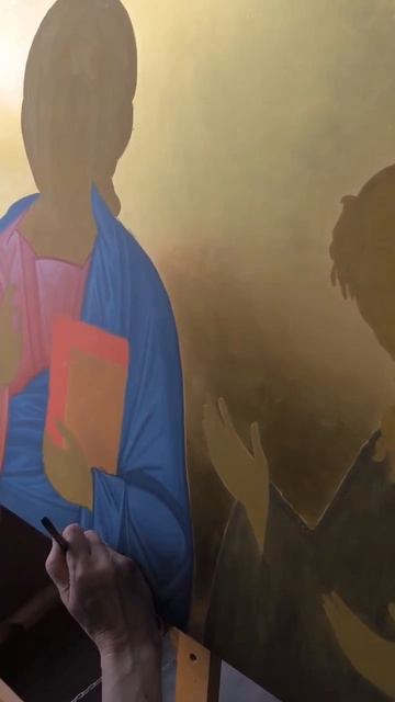 🎥 Продолжение работы над иконостасом: икона «Деисус». Этап роскрыши