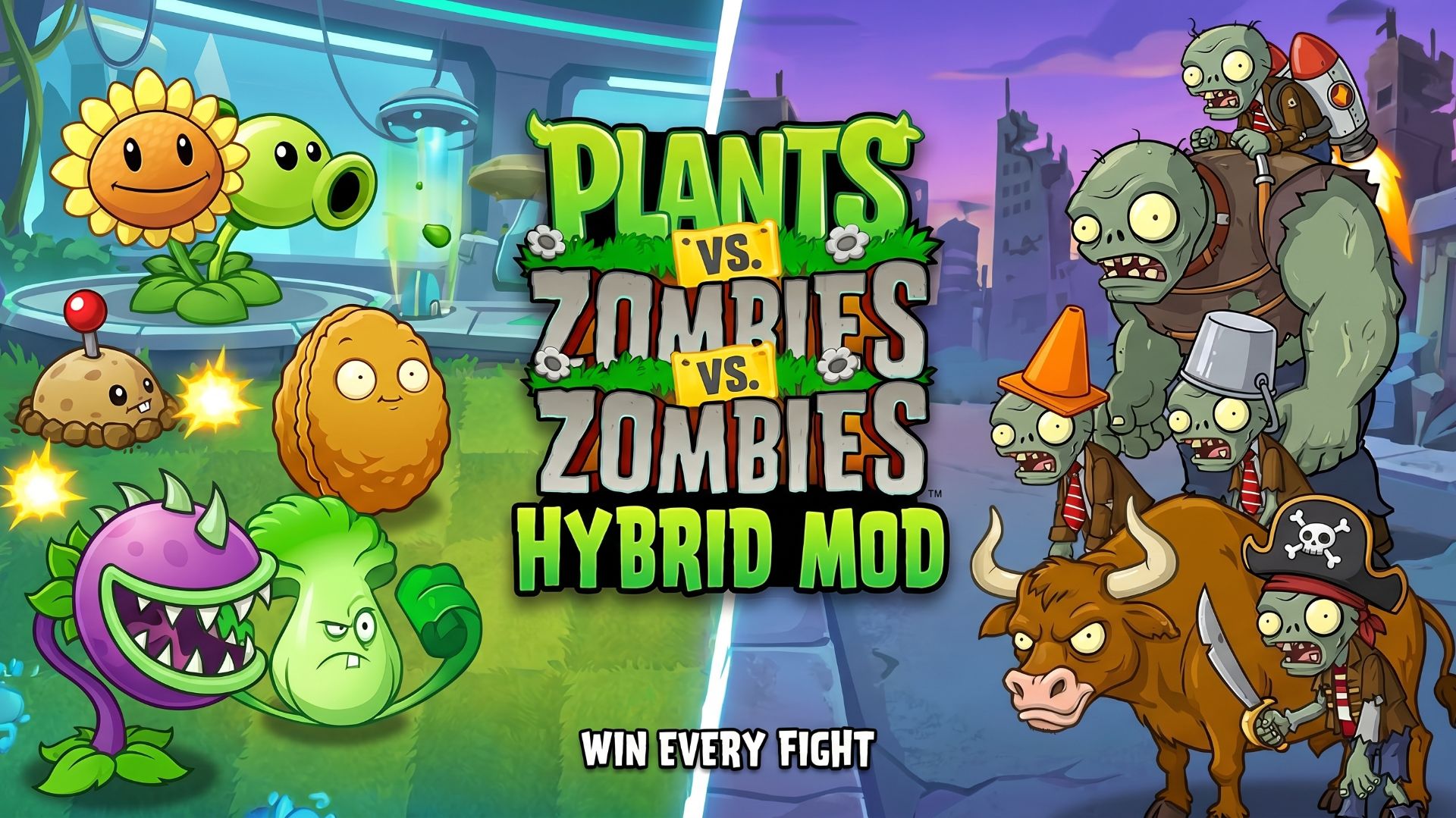 Зомби против растений! Plants Vs Zombies PvZ Grafted Mod Растения против Зомби ПвЗ Мод