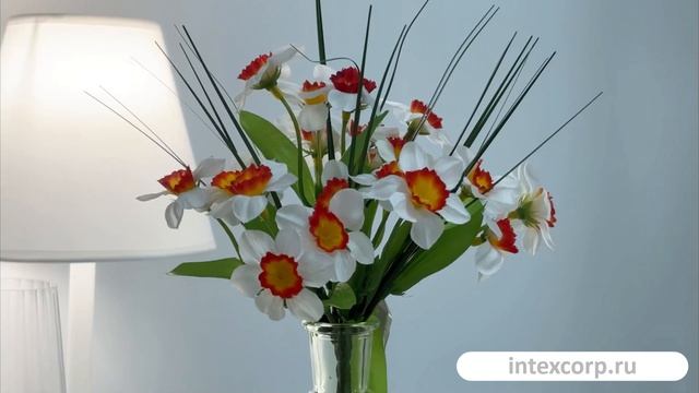 Букет искусственных цветов НАРЦИССЫ 'СВЕТЛОЕ НАСТРОЕНИЕ', пластик, текстиль, 21 см, 1131963-2.