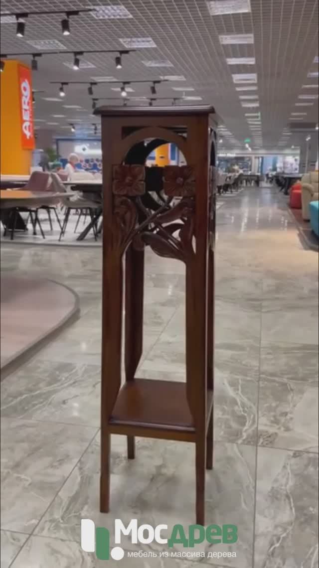 Подставка для цветов резная МИГ284 из красного дерева от фабрики Satin Furniture (Индонезия)