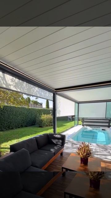 Биоклиматическая пергола и остекление, zip системы