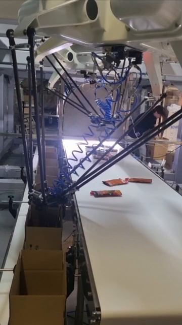 Укладка продукции дой-пак в короба