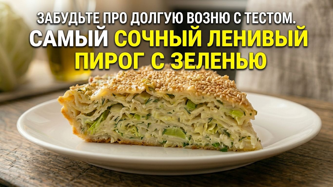 Забудьте про долгую возню с тестом. Самый сочный ленивый пирог с зеленью