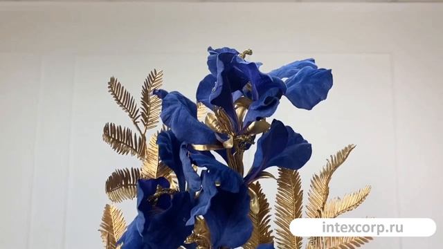 Декоративная ветка АКАЦИЯ 'ЗОЛОТОЙ ВЕЧЕР', сапфировая, 83 см, 215447-80