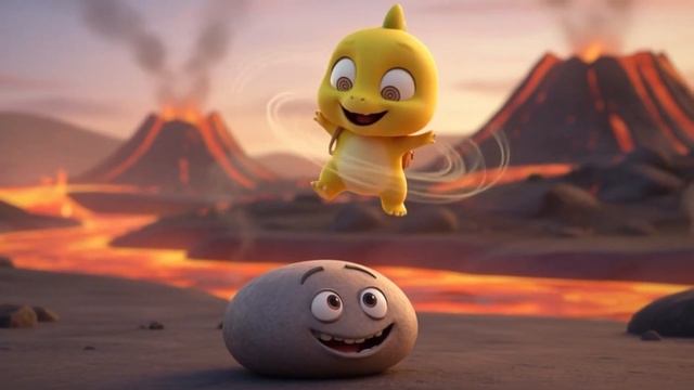 Весёлый побег от вулкана . Развивающие мультики для детей с песней