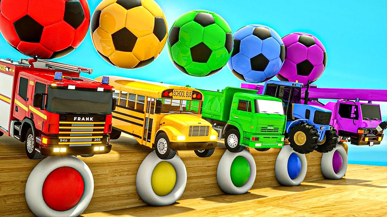 Песенка Колеса на автобусе — Большой футбольный бесцветный школьный автобус - Песенки для детей