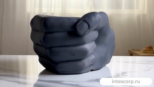 Декоративное кашпо НАДЁЖНАЯ РУКА, керамика, серое, 32 см, 850893-1