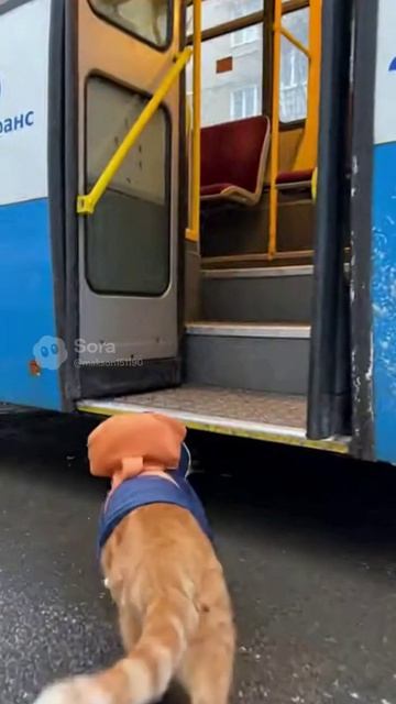 Кот на работу #sora #ии #cat #animals #funny #юмор #прикол #угар #кот #работа #смех #cute