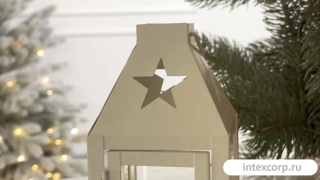 Декоративный подсвечник-фонарь СКОНС, металл, белый, 17х8 см, ACC365060-1