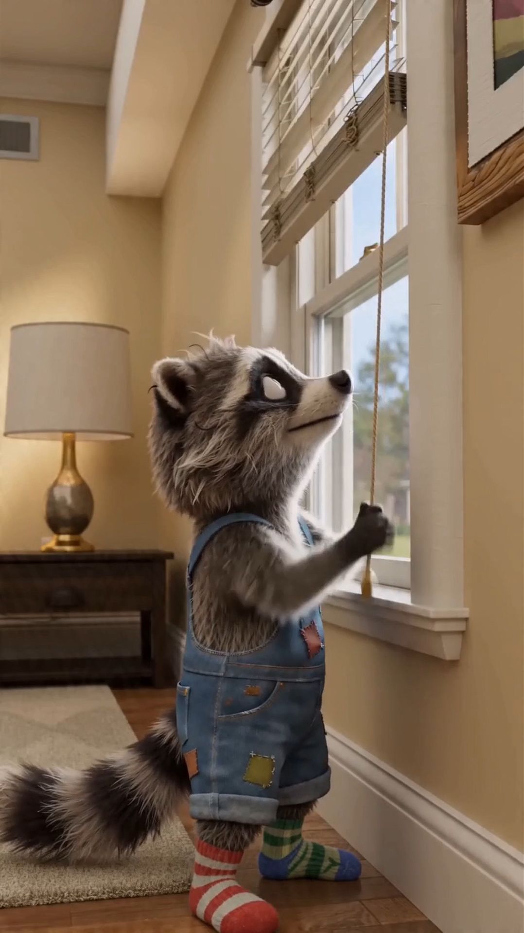 Енот и жалюзи!