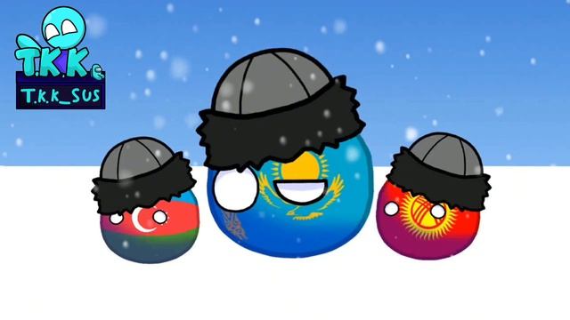 winter in post-Soviet countries ( Countryballs )