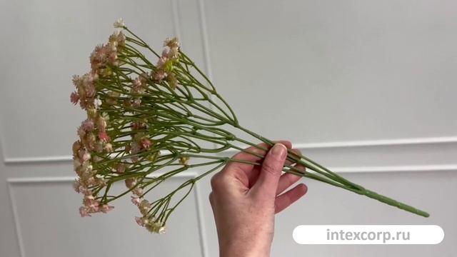 Декоративная ветка-букет КРЕМОВАЯ ГИПСОФИЛА, текстиль, пластик, 40 см, 2100065A999-4