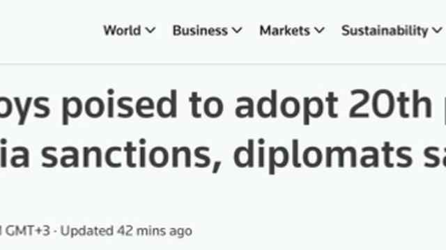 ‼️🇪🇺🇺🇦 Послы ЕС одобрили кредит Украине на 90 млрд евро и 20-й пакет санкций против России, — Re