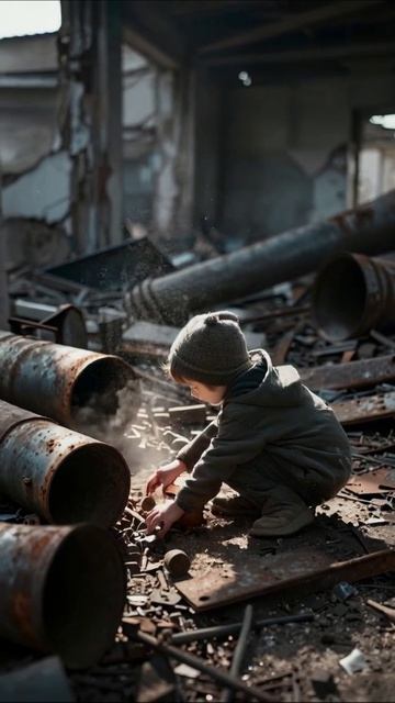 Потерянное детство среди руин #печаль #безнадежность #разрушение