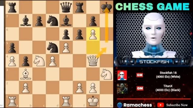 STOCKFISH 18 ВСТРЕЧАЕТСЯ С НОВЫМ ШАХМАТНЫМ ДВИЖКОМ TITAN X — ПОЖЕРТВОВАЛ СЛОНА. STOCKFISH CHESS нару