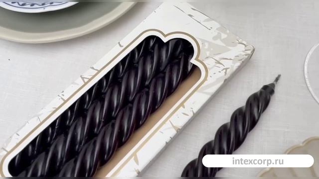 Свечи витые, чёрные, 2.3х24.5 см (упаковка 2 шт.), 008103-свеча