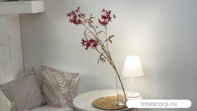 Декоративная ветка-букет МАРРОНЬЕ, текстиль, пластик, 80 см, 2100242A557