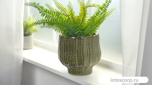 Декоративная ваза-кашпо СОРРЕНТНО, зелёная, 18х17 см, 1173847