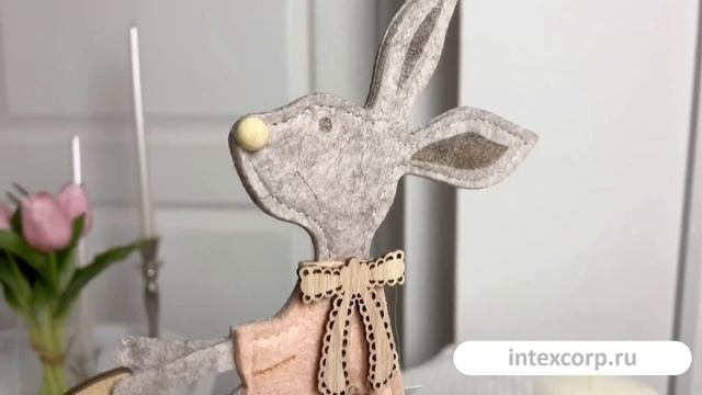 Декоративная фигура ЗАЙКА КЭТИ НА ВЕЛОСИПЕДЕ, дерево, 32х26 см, GR8000330-1