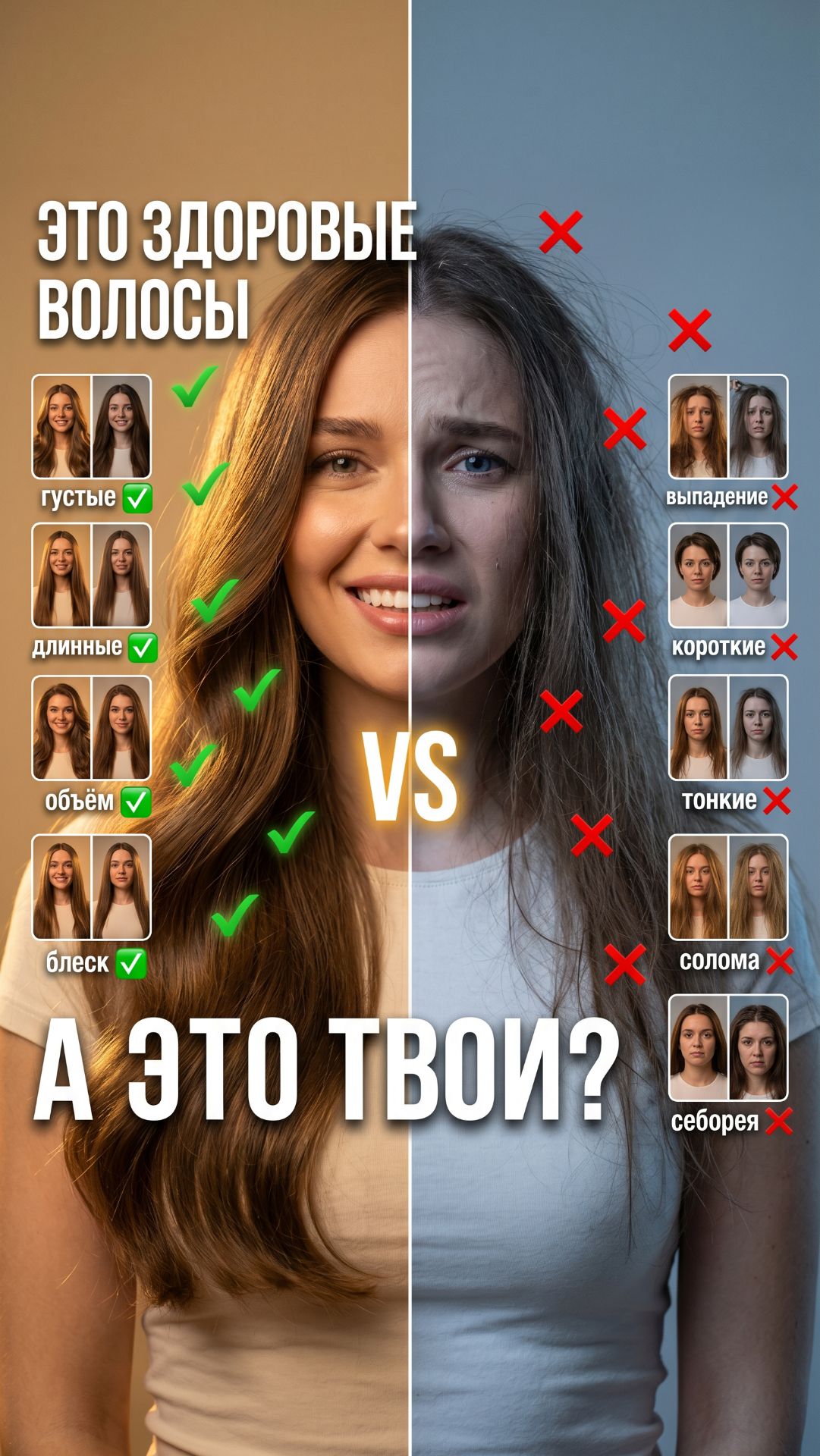 Это здоровые волосы — а это твои? 😮