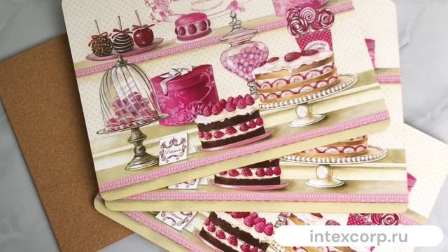 Плейсматы на пробковой основе КОНФЕТТЕРИЯ, 40х30 см, 4 шт., 2016850-1