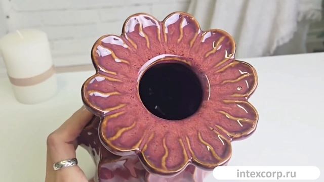 Декоративная ваза ЭБИГЕЙЛ, розовый бархат, 18 см, 1178883