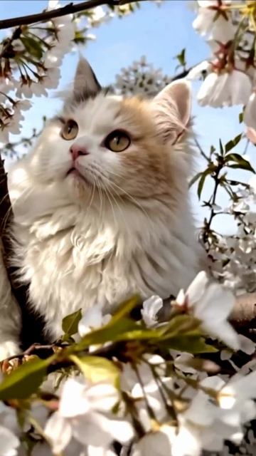 Заставка для видео КОТ В ЦВЕТУЩЕМ САДУ № 541