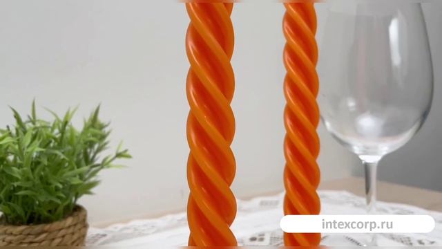 Свечи витые, оранжевые, 24.5 см (упаковка 2 шт.), 008125-свеча