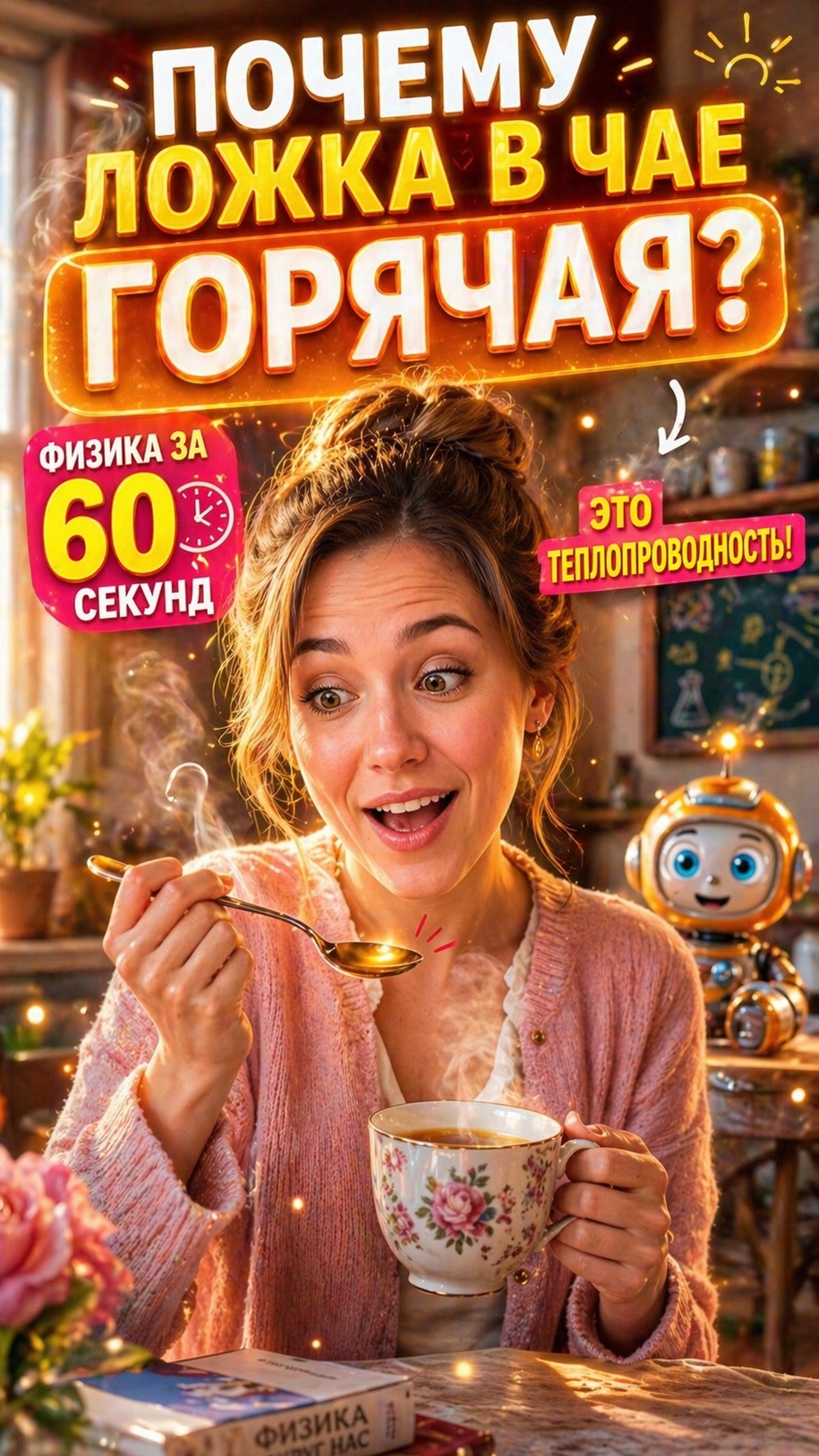 Почему ложка в чае становится горячей? ☕ #shorts