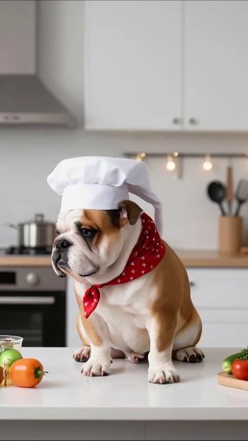 Шеф-повар Бульдог: кулинарные приключения! #собака #кулинария #приключения