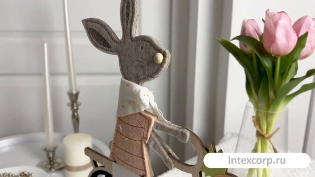 Декоративная фигура ЗАЙЧИК МЭТТИ НА ВЕЛОСИПЕДЕ, дерево, 32х26 см, GR8000330-2