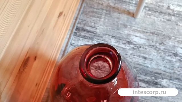 Декоративная ваза-бутыль ЭМОРИ, стекло, красный, 47 см, 1155046