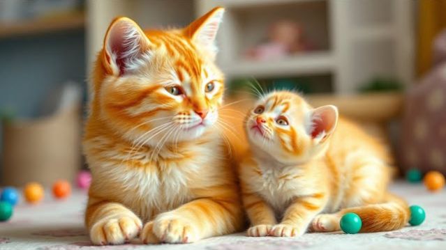 Самые прекрасные моменты мамы и её маленького котёнка 🐾💛