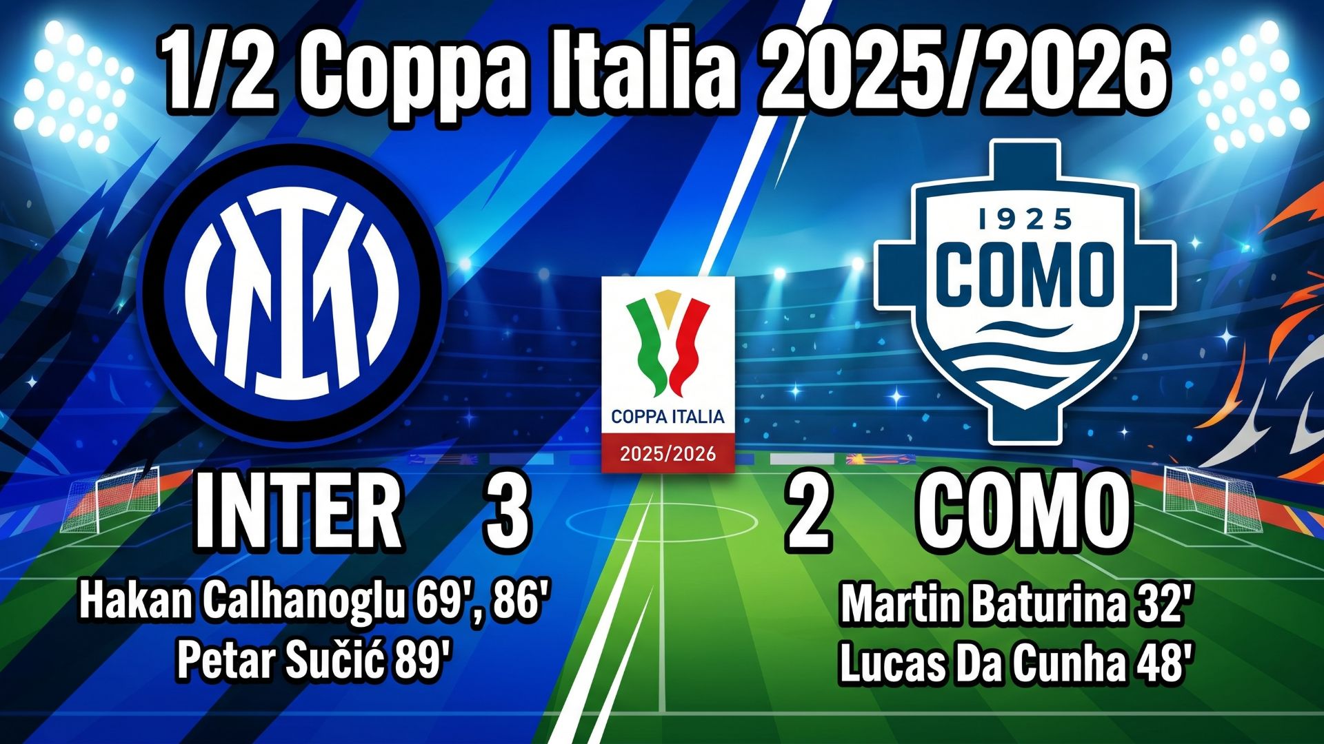 ГОЛЫ ИНТЕР - КОМО // 1/2 КУБКА ИТАЛИИ 25/26