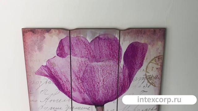 Деревянное настенное панно ТЮЛЬПАН ‘РОЗОВЫЙ ФОКСТРОТ’, 60х30 см, 879874-4