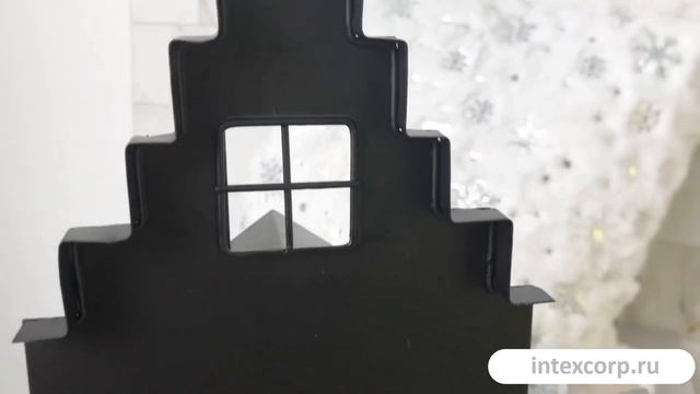 Декоративный подсвечник-домик МАЛЬМЁ, металл, чёрный, 30 см, AAE440670-1