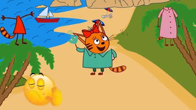 Познавательные мультфильмы о том как Три кота Коржик Карамелька и Компот отдыхали на море