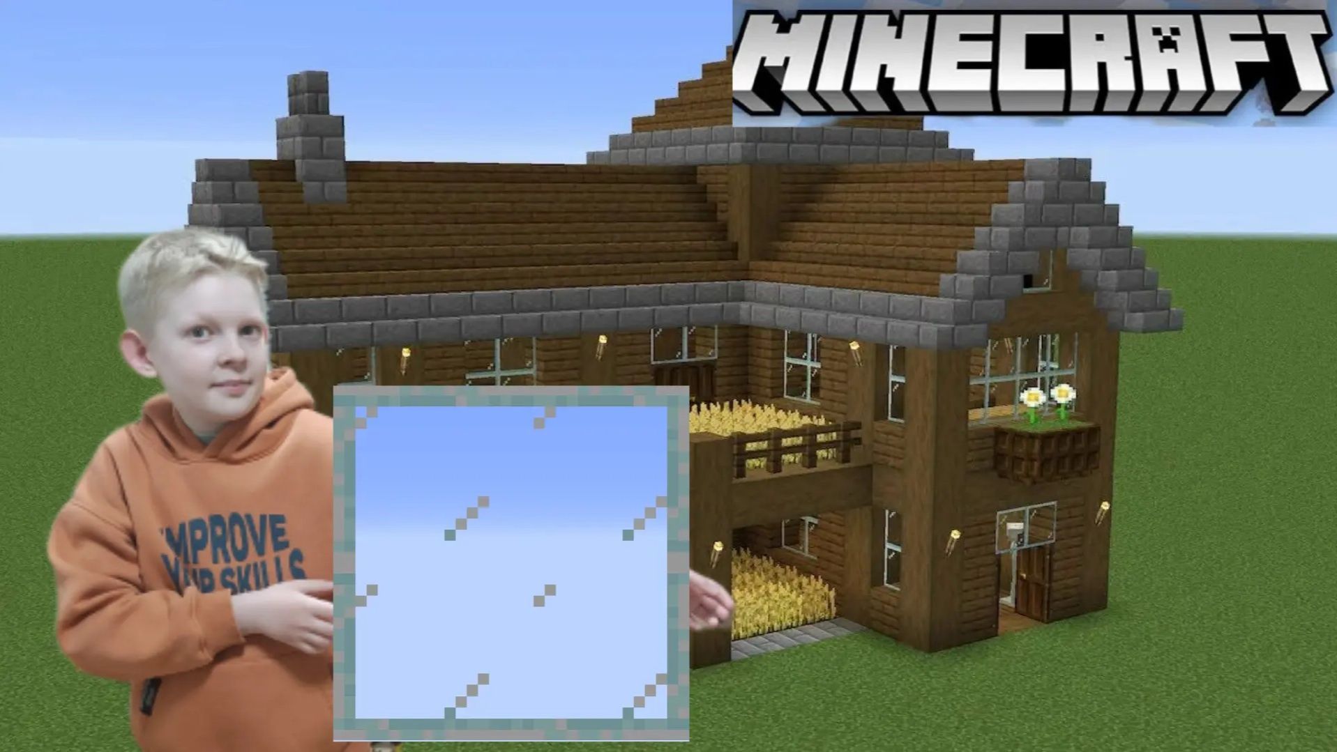 Майнкрафт: строим дом (стены, окна, крыша)