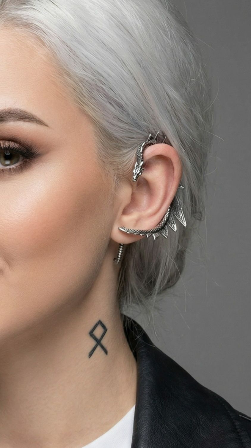 Дизайнерская моносерьга каффа на левое ухо 