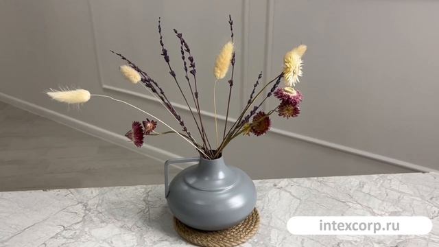 Декоративная ваза-кувшин СЕВЕРО, металл, серая, 13 см, 380636-1