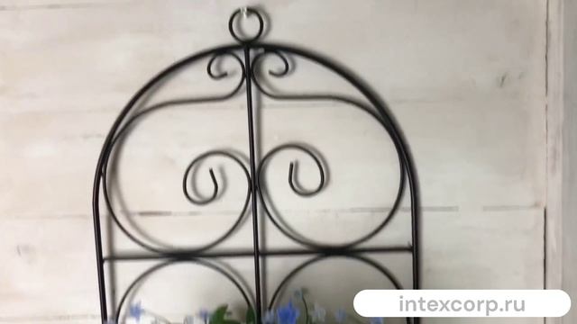 Настенная подставка для цветов ПАРЭТ, металл, чёрная, 70х29 см, 138000250