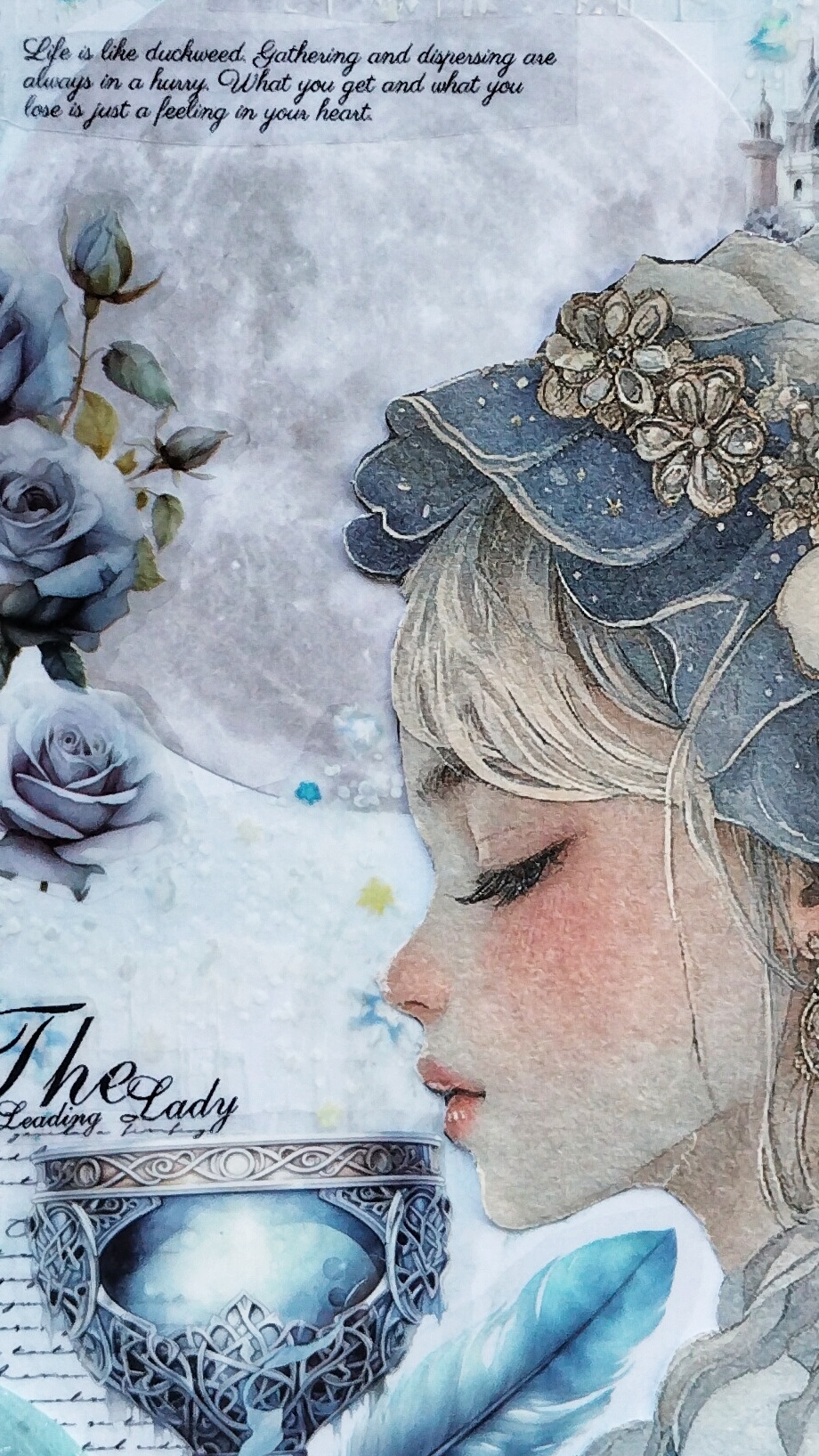 «Лунные розы» 🌕🏰🌹 #скрапбукинг #асмр #природа #фэнтези #магия #луна #цветы #растения #розы