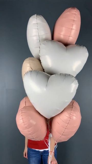 Фольгированные шары-сердца 46 см: матовые и ретро цвета