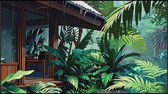 Экзотический концерт природы, джунгли.