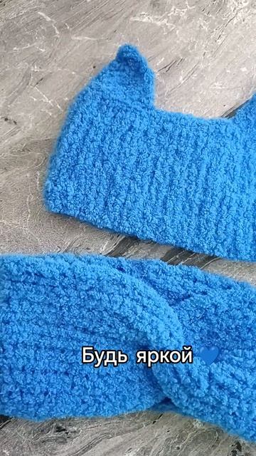 Повязки на голову, парные повязки для мамы и дочки. Повязка на весну спицами, тёплая вязаная #мимиси