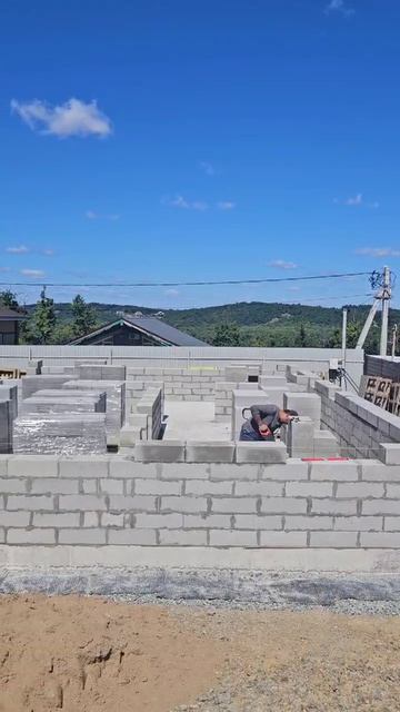 Устройства стен из газоблока объект Сахарный ключ