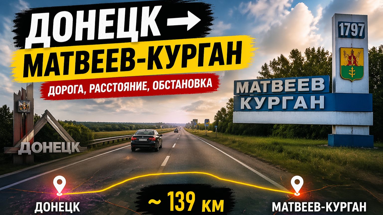 обзор маршрута Донецк - Матвеев-Курган