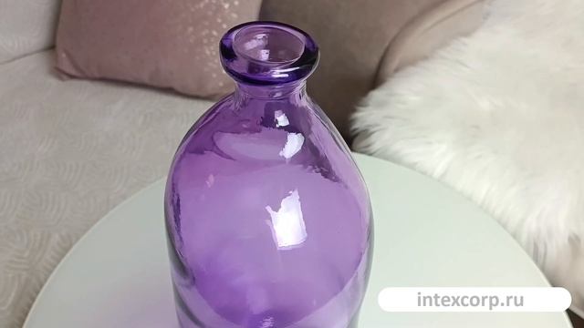 Декоративная ваза-бутыль ЭГГИ, стекло, сиреневый, 35 см, 1145138