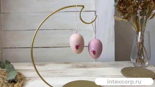 Пасхальные украшения ЯИЧКИ-РОЗОВЫЕ ЗЕФИРКИ Tenero Easter, пластик, 6 см, 12 шт., 2033064